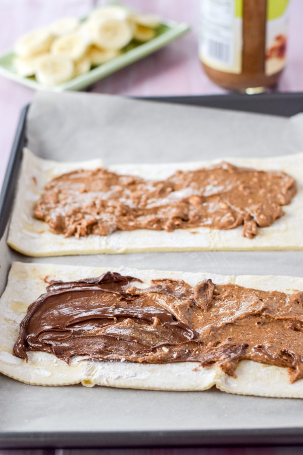 Almond Butter and Banana Puff Pastry - Dishes Delish