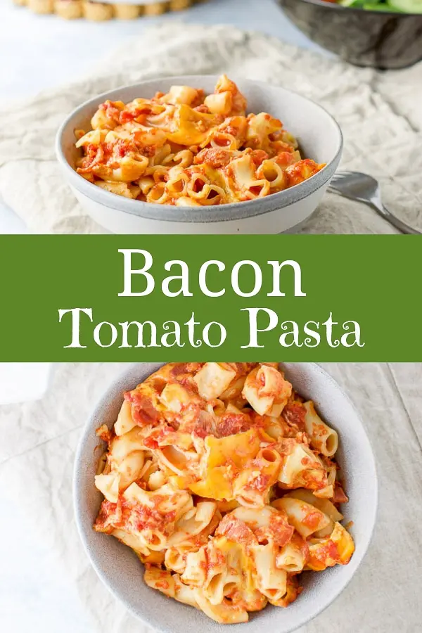 Bacon Tomato Pasta for Pinterest