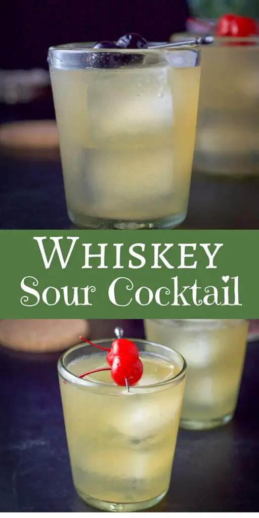 Whiskey Sour Cocktail for Pinterest