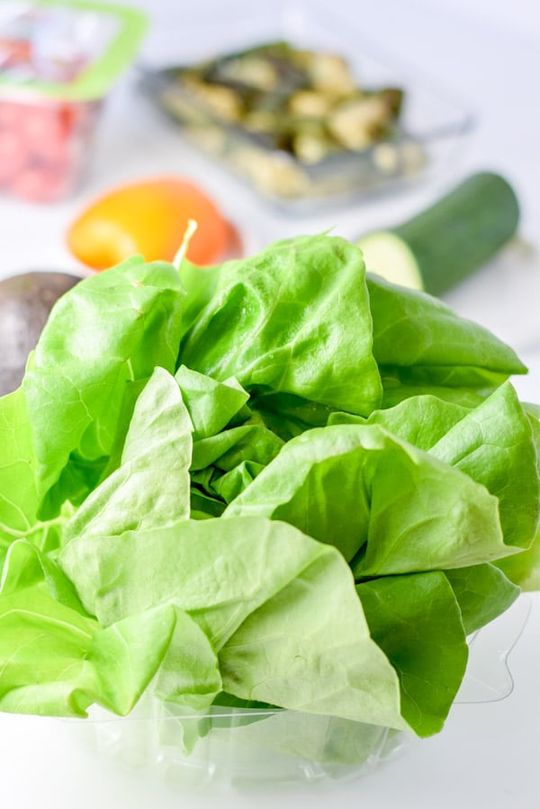 Boston lettuce and all the ingredients for the salad