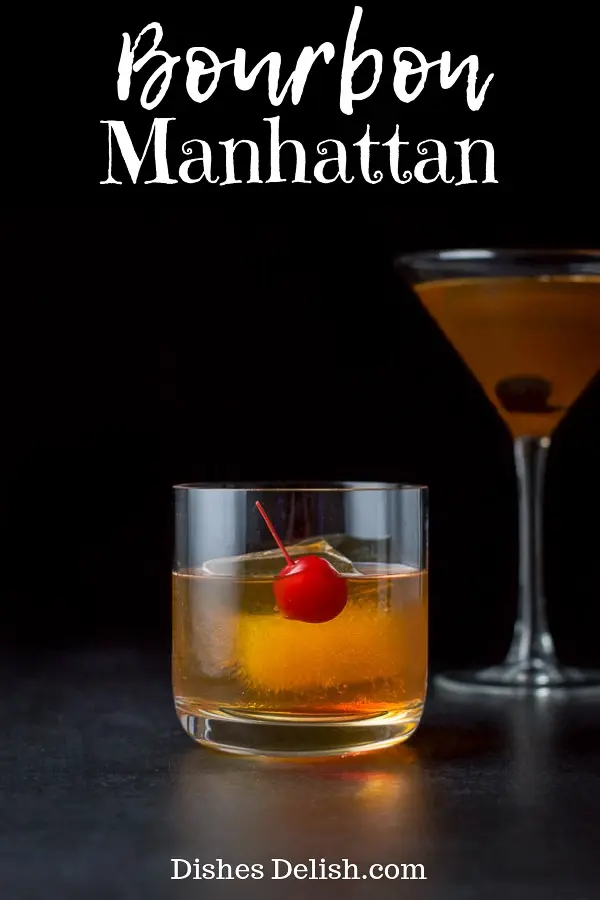 Bourbon Manhattan Cocktail for Pinterest