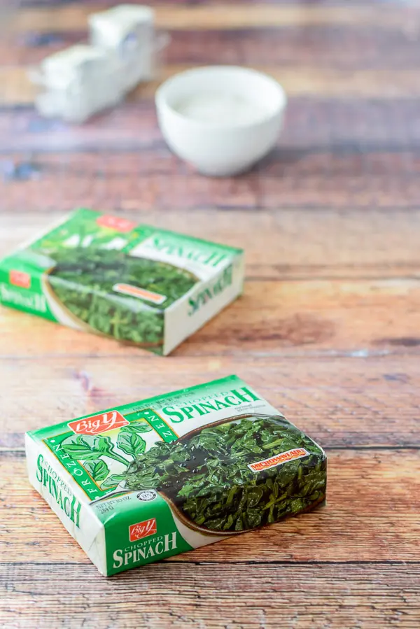 Frozen spinach for Bena's German style creamed spinich