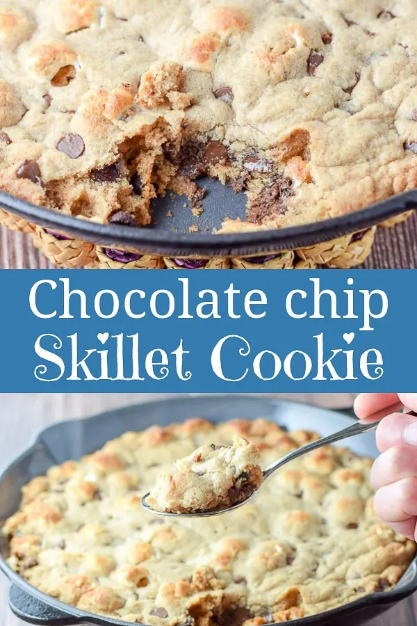 Chocolate Chip Skillet Cookie for Pinterest