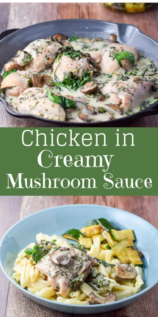 Chicken in creamy mushroom sauce for Pinterest 2