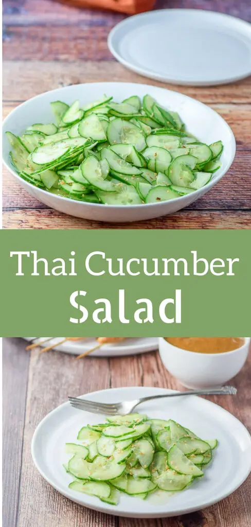 This Thai cucumber salad is extra yummy with a perfectly balanced dressing! It's low-cal and super delicious!