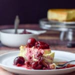Close up of the New York cheesecake