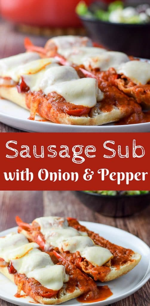Sausage Sub for Pinterest