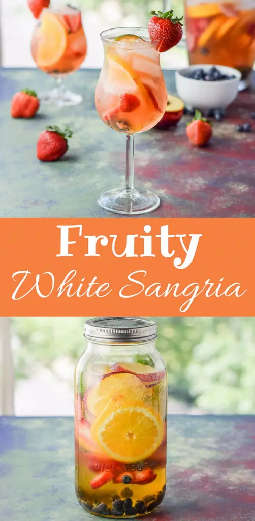Fruity white sangria for Pinterest