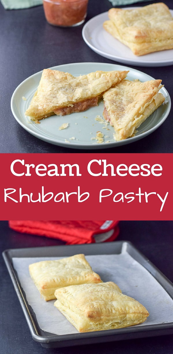 This cream cheese rhubarb pastry is a fun alternative to boring sandwiches!! Fluffy, tasty and such a treat! #rhubarbpastry #sandwich #rhubarb #dishesdelish #dishesdelishrecipes https://ddel.co/rhpast