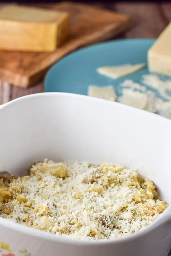 Mushroom Rice Casserole - Cheesy Parmesan - Dishes Delish