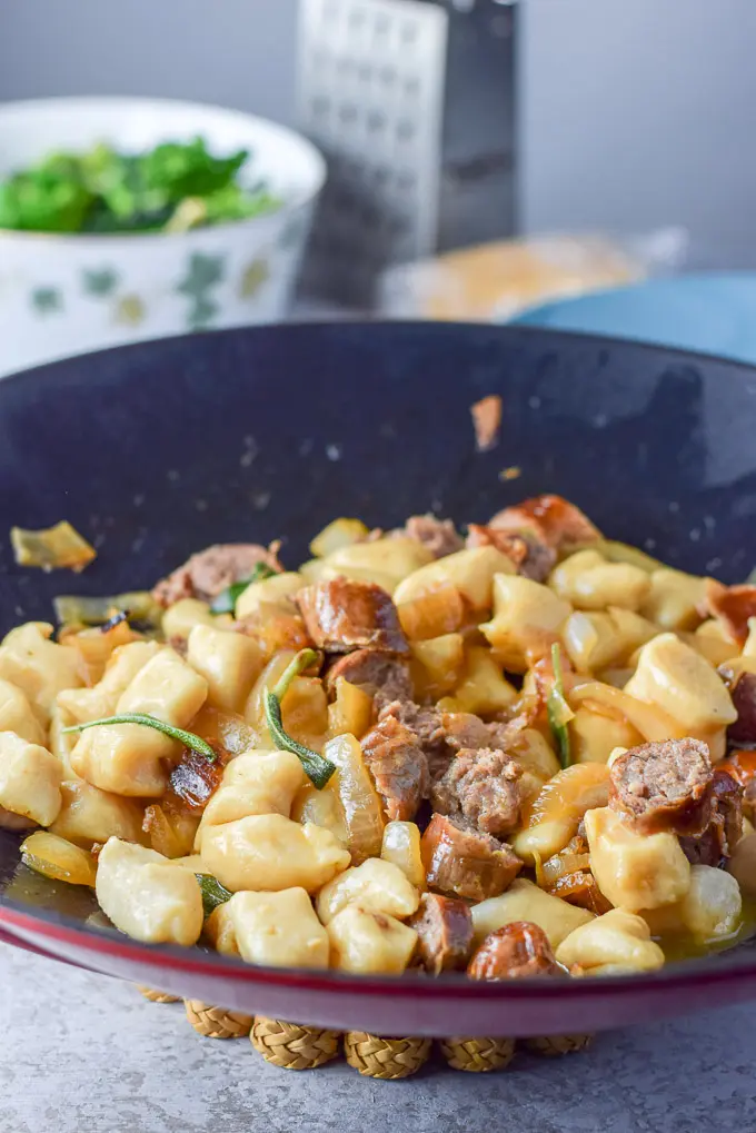 Gnocchi with Sauce | Sausage, Wine and Sage - Dishes Delish