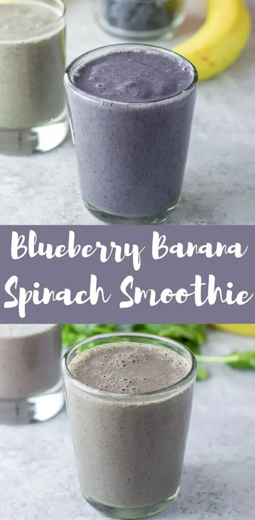Blueberry Banan Spinach Smoothie for Pinterest 1