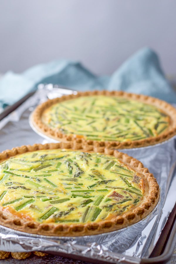 Ham and Asparagus Quiche | Perfect for Brunch | Dishes Delish