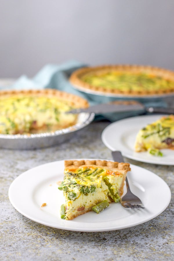 Ham and Asparagus Quiche | Perfect for Brunch | Dishes Delish