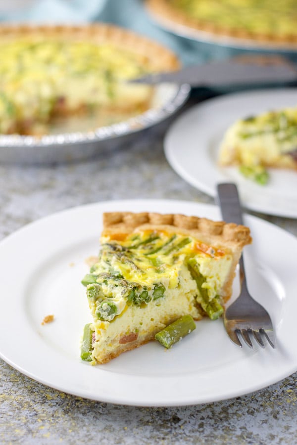 Ham and Asparagus Quiche | Perfect for Brunch | Dishes Delish