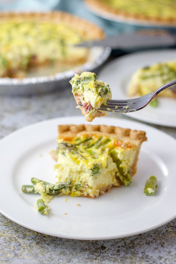 Ham and Asparagus Quiche | Perfect for Brunch | Dishes Delish