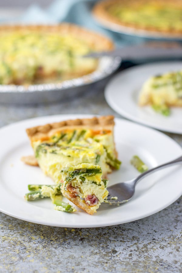 Ham and Asparagus Quiche | Perfect for Brunch | Dishes Delish