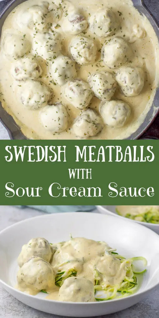 Swedish Meatballs with Sour Cream Sauce for Pinterest