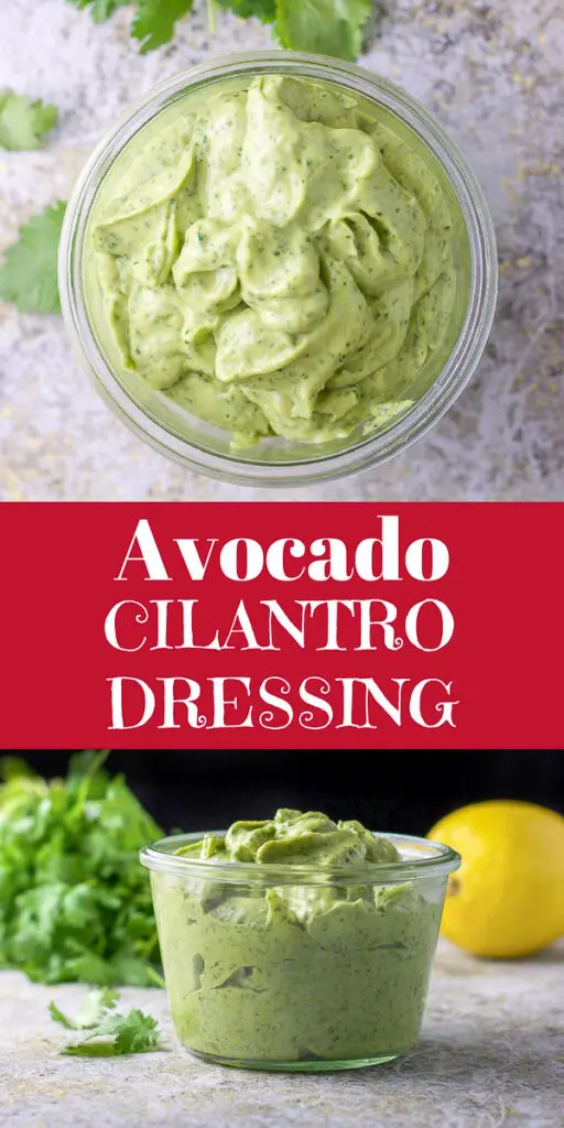 Avocado Cilantro Dressing for Pinterest