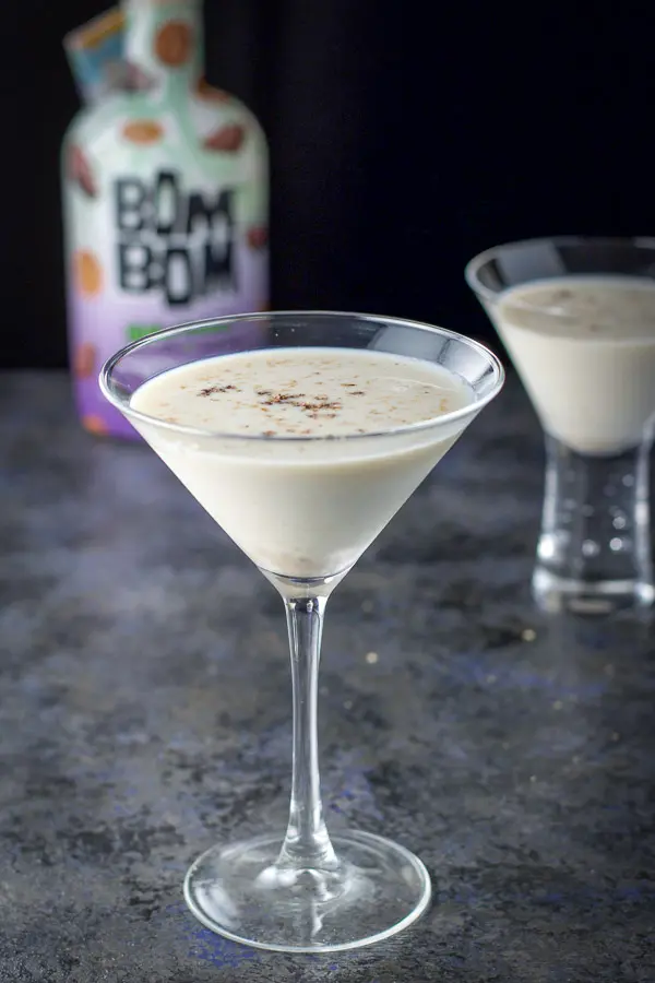 Nutmeg sprinkled on top of the creamy cocktails
