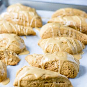 Pan of glazed scones - square
