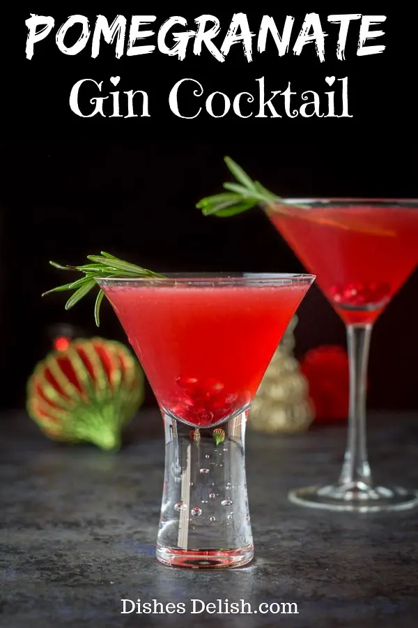Pomegranate Gin Cocktail for Pinterest
