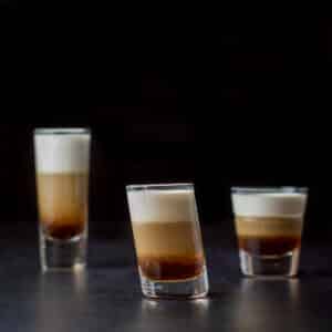 Leaning glass in front for the tootsie roll shot - square