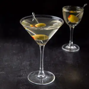 Classic glass of the vodka martini - square