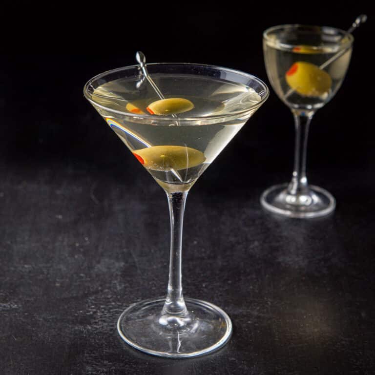 Classic glass of the vodka martini - square