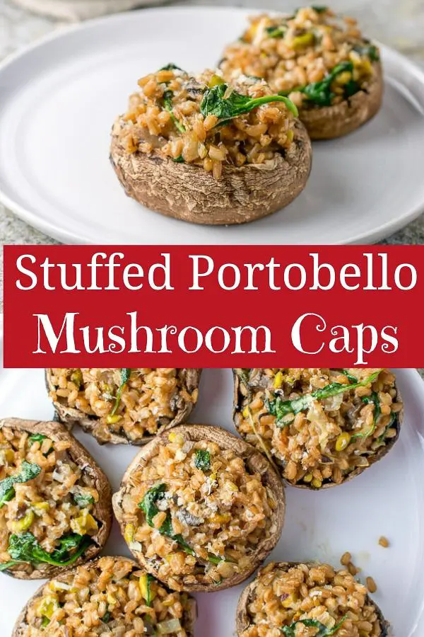 Stuffed Portobello Mushroom Caps for Pinterest
