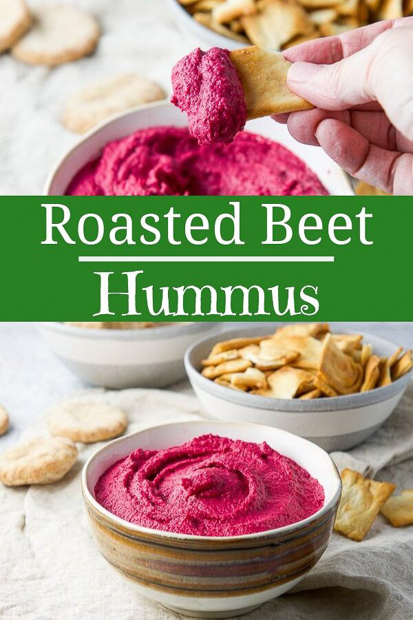 Roasted Beet Hummus for Pinterest