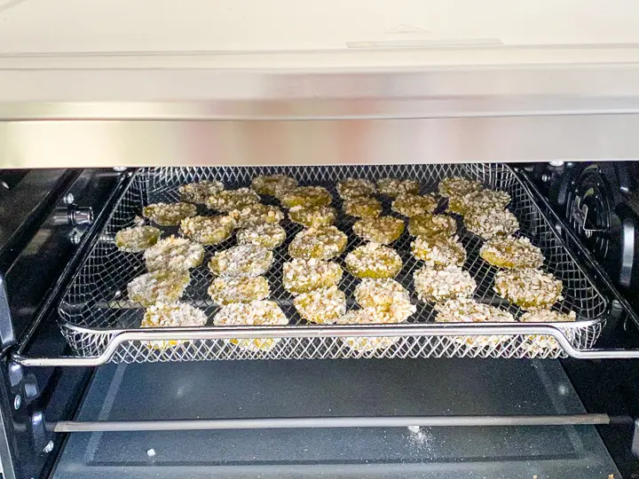 Battered pickles in the oven