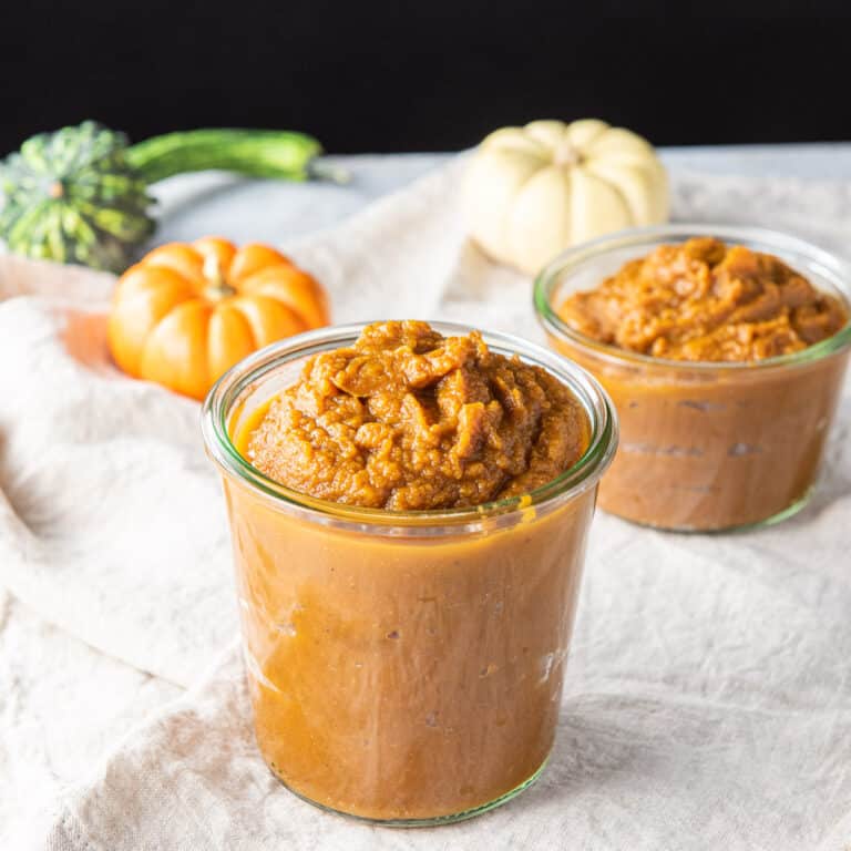 Pumpkin butter in two jars