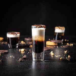 Vertical view of the girl scout cookie shot in square