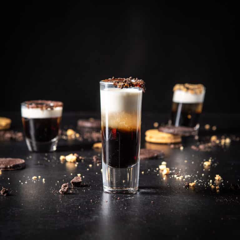 Vertical view of the girl scout cookie shot in square