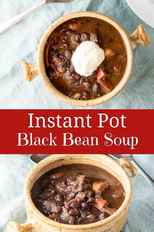 Instant Pot Black Bean Soup for Pinterest