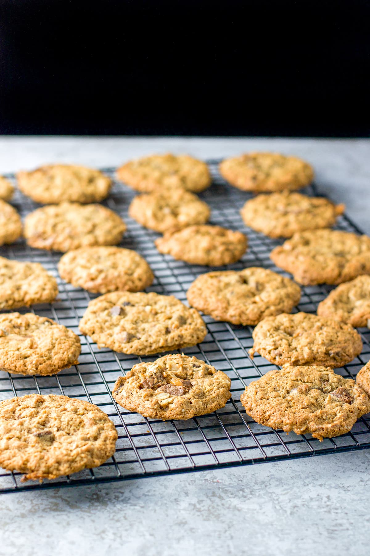 Cookies cooling on a wire rack