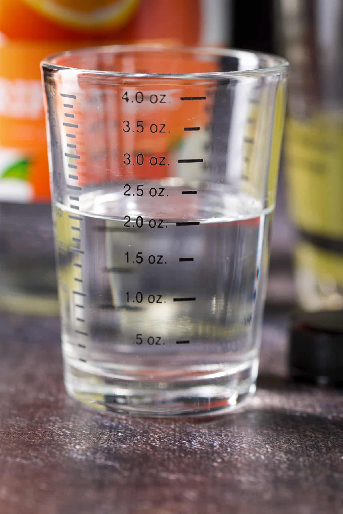 Triple sec measured out