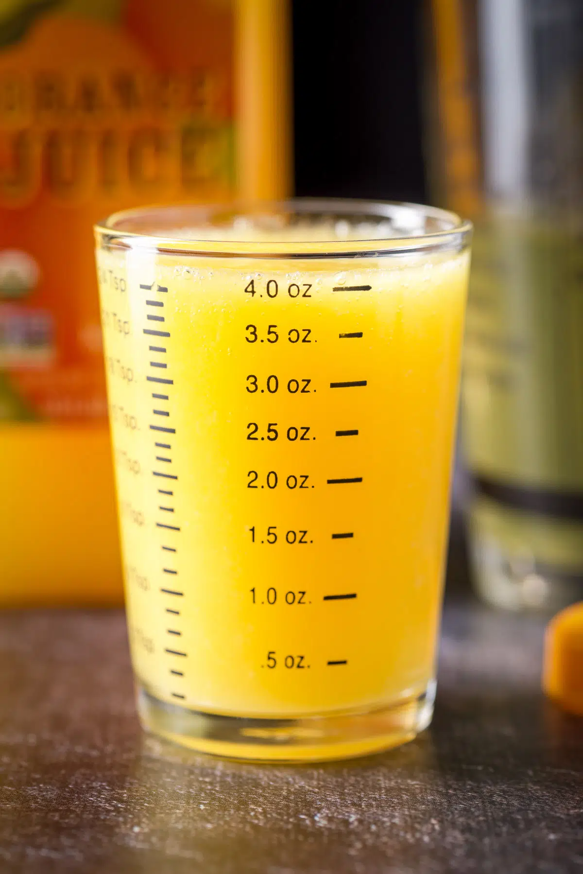 orange juice measured out
