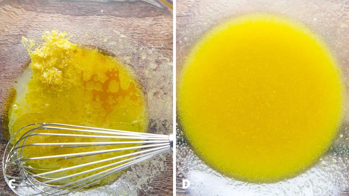 lemon zest, vanilla, and lemon juice in a bowl and then mixed together