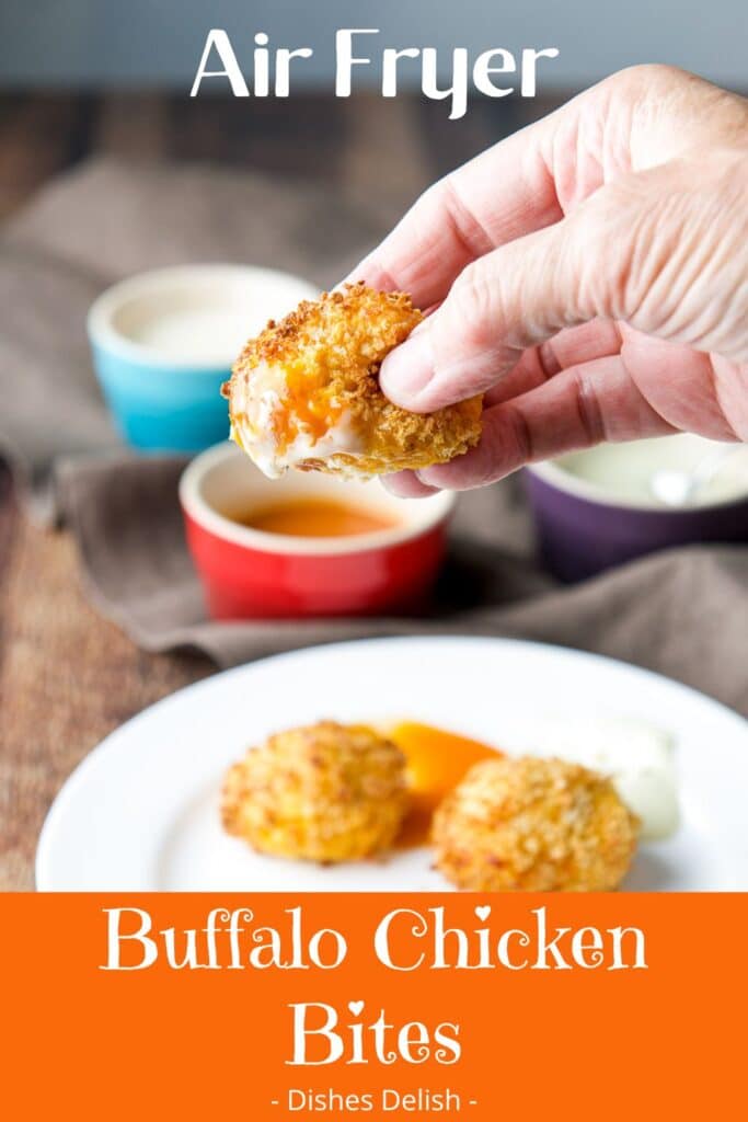 air fryer buffalo chicken bites for Pinterest