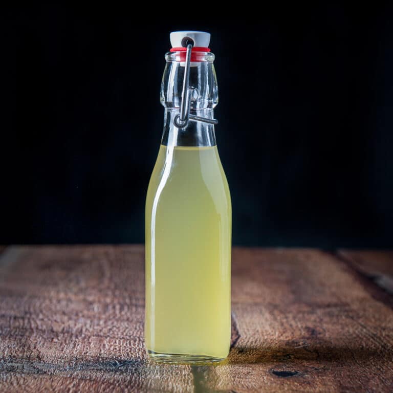 square photo of the syrup in a bottle