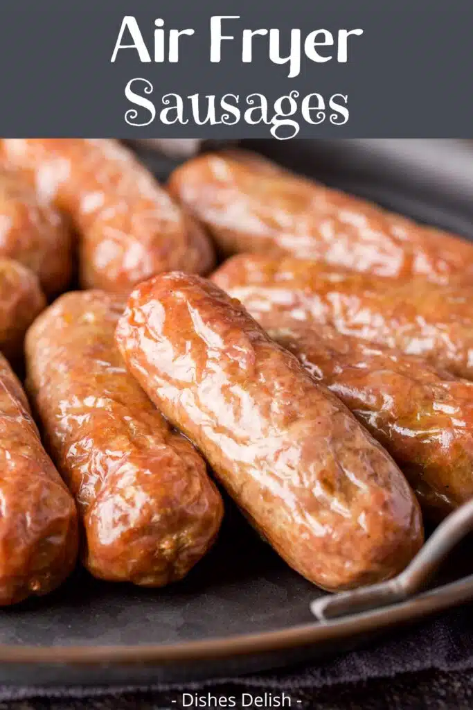air fryer sausages for Pinterest