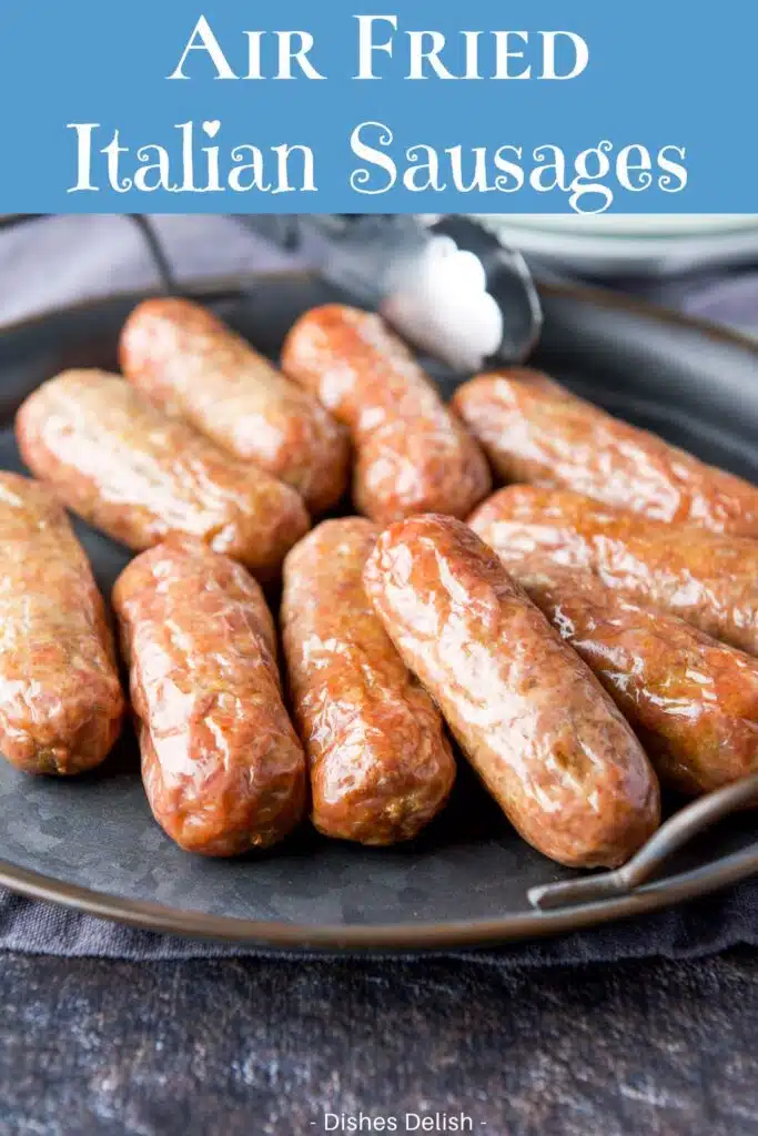 air fryer sausages for Pinterest 4