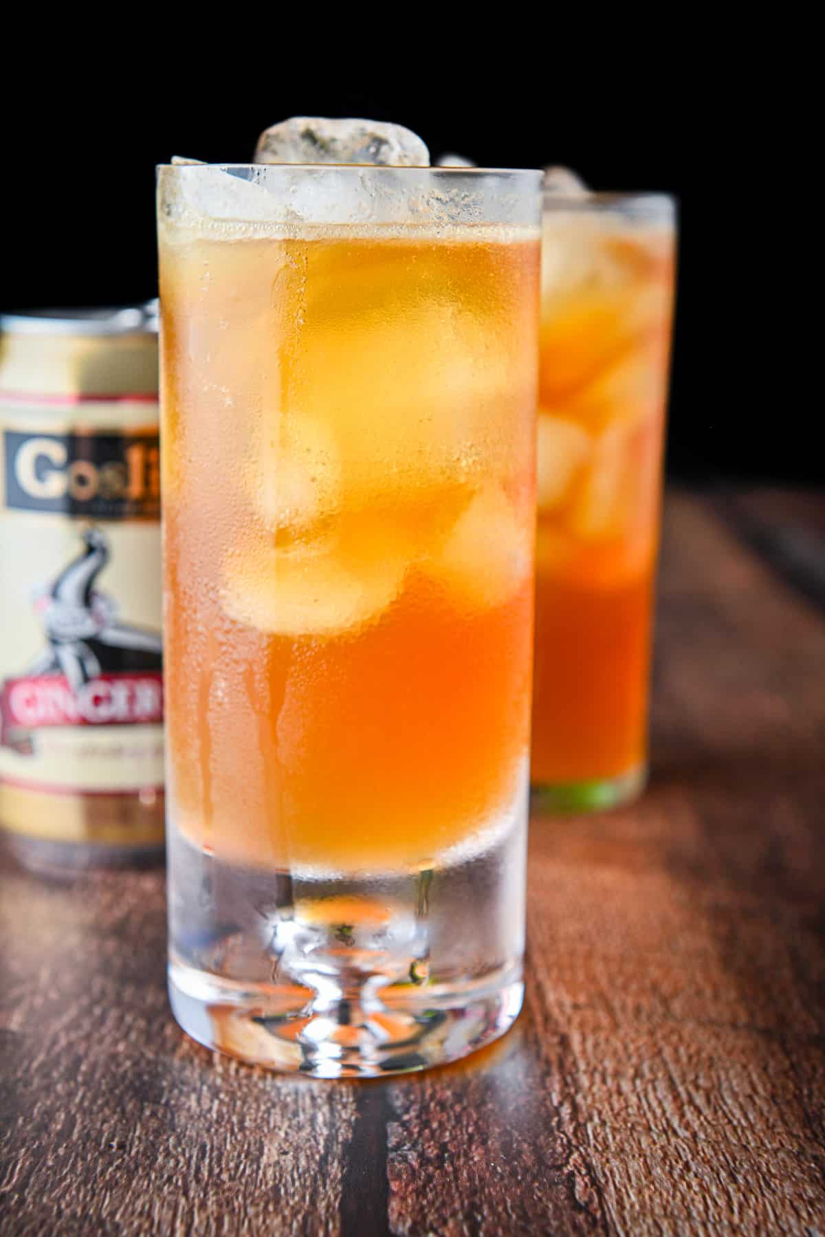 Ginger beer poured into the glasses up to the top
