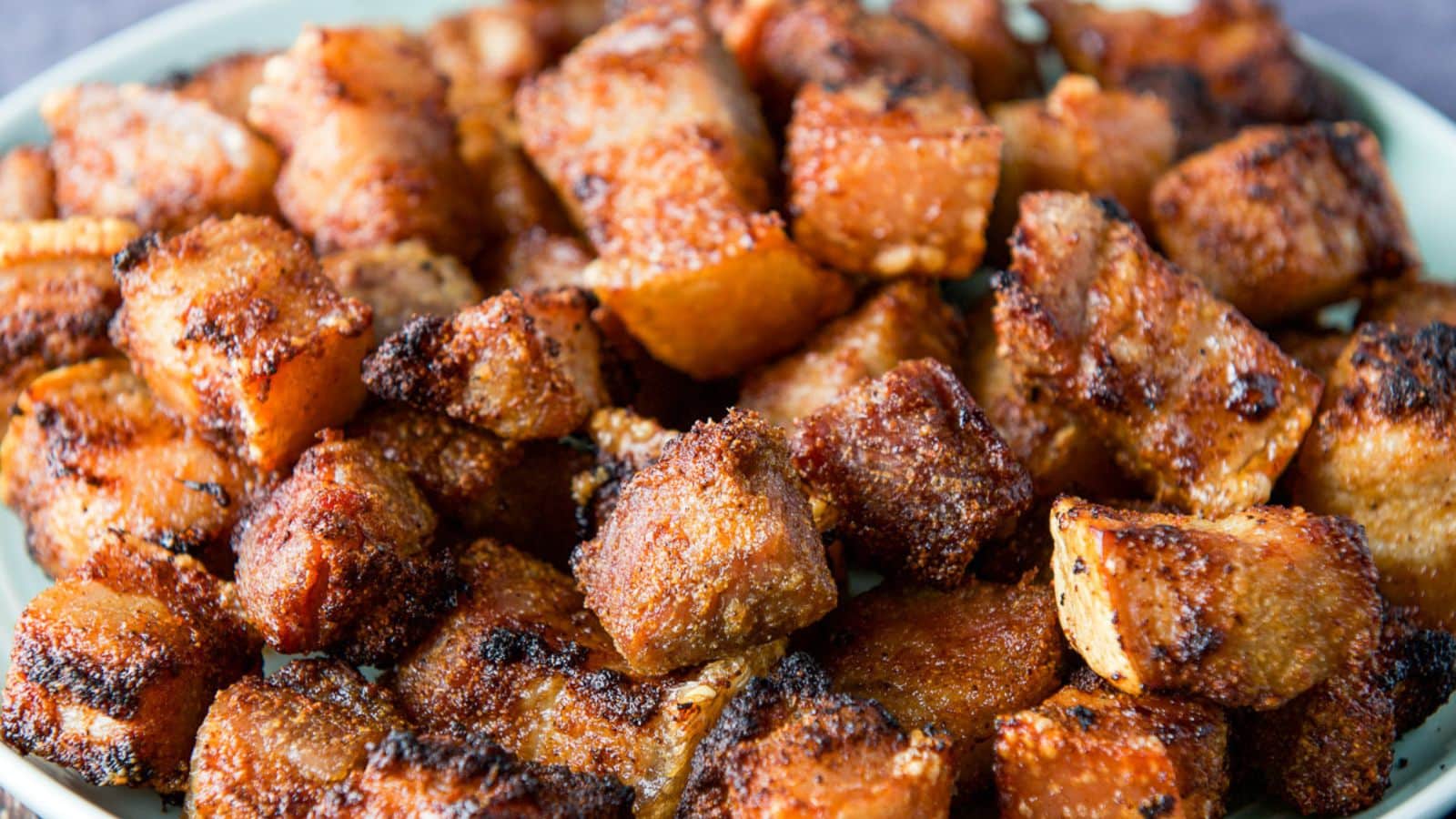Close up of crunch pork bites