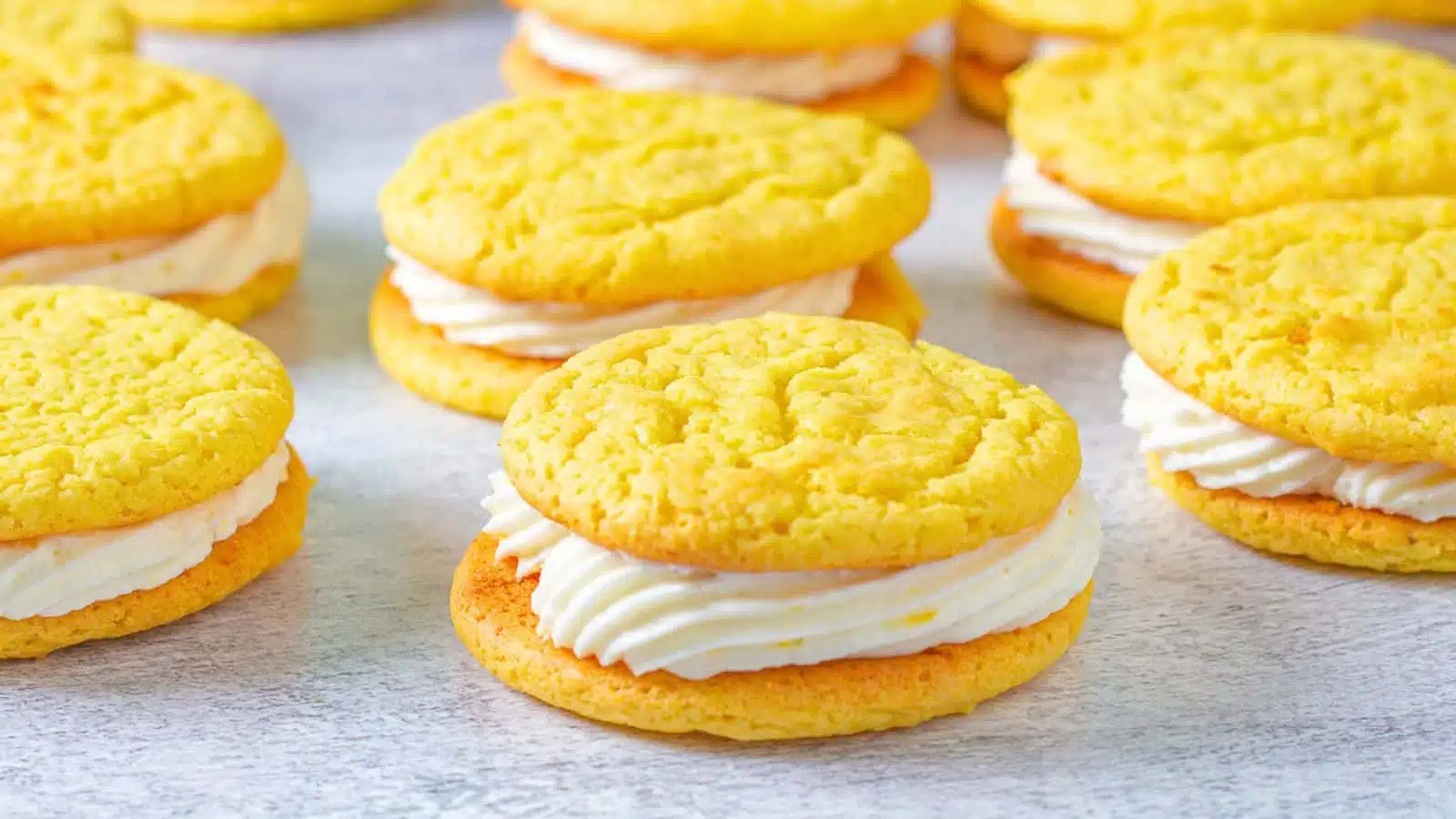 filled lemon cookies on a table