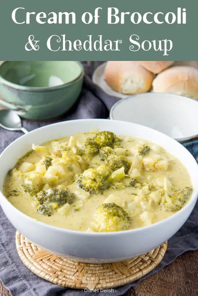 cream of broccoli and cheddar soup for Pinterest