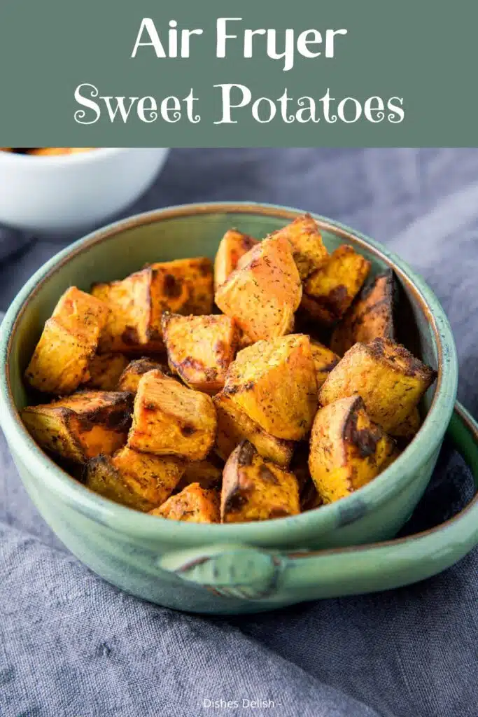 air fryer sweet potatoes for Pinterest