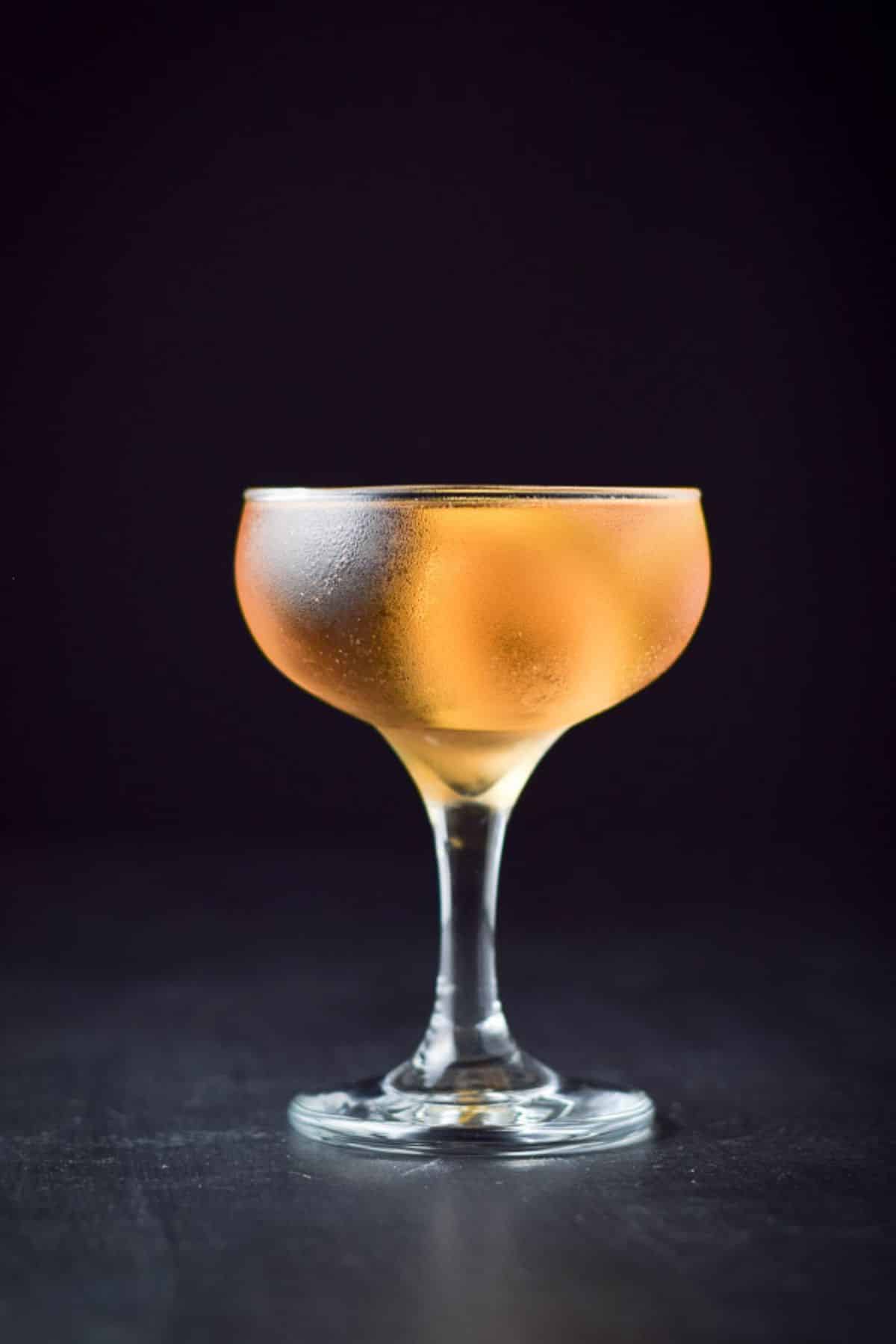 Vertical view of the el presidente with a twist in it with a back blackground